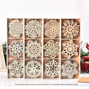 Holz Weihnachtsschneeflocke Hängeornamente DIY Handwerk Set mit praktischer Aufbewahrungsbox.
