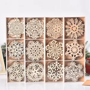 Weihnachtsanhänger Aus Holz Schneeflocke DIY Graffiti Holzspäne Weihnachtsbaum Hängende Ornamente Set Festliche Dekoration Holzhandwerk