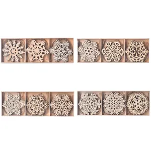 Hölzerne Weihnachtsbaum Schneeflocke Holzscheiben zum Basteln DIY Hängende Dekoration