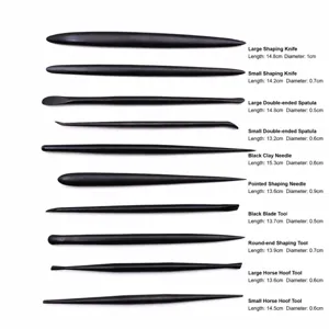 10 Stk. Schwarze Metall Ton Skulptur Werkzeuge Töpferei Schnitzen Modellierung Detail Set