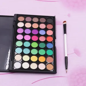 Set de paleta de sombras de 40 colores con pincel de maquillaje, detalles en polvo.