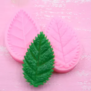 Silicone leaf vein mold set for fondant cake decorating, polymer clay craft and sugar modeling.