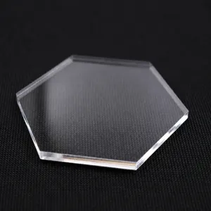 Sechseckige Acryl Ton Pressplatte Werkzeug Variante A, transparente Platten 8cm.