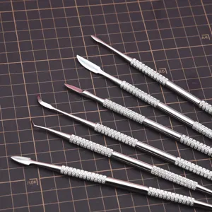 6-piece stainless steel carving tool set for clay, wax, pottery modeling, and crafts.