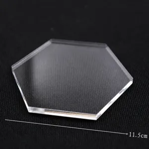 Transparente Acryl Sechseck Pressplatte für Ton Modellierung Handwerk Werkzeug 11.5cm
