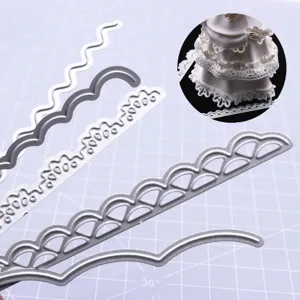 Metall Stanzschablonen Set für Ton, mit feinen Spitzenrand Prägemustern für filigrane Designs.