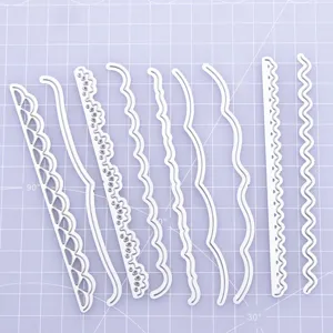 Metall Stanzschablonen Set Spitze Wellenrand Prägeschablonen für Basteln Scrapbooking