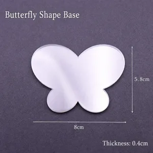 Base de acrílico transparente en forma de mariposa para muñecas de arcilla y figuras.