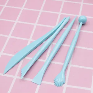 Plastic klei sculptuur gereedschap set, 4stks DIY aardewerk snijden boetseren kit.