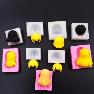 DIY Chibi Character Hairstyle Silicone Mold Flexible Craft Mold For Ultra Light Clay Resin Handcrafted Art