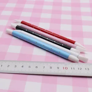 Silicone clay sculpting tool set, dual-ended rubber pens for pottery shaping and nail art.