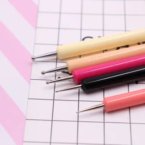 5pcs nail dotting pen set colorful handle polymer clay sculpting embossing tools