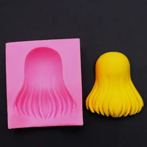 Silicone mold for ultra-light clay DIY Q-version character long hair styling crafting tool.