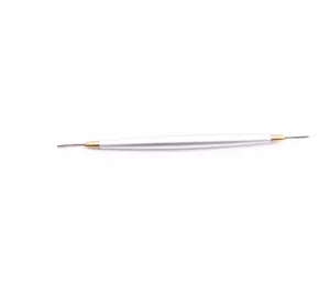 Stainless steel double ended sculpting tool for clay pottery smoothing and detailing crafts.