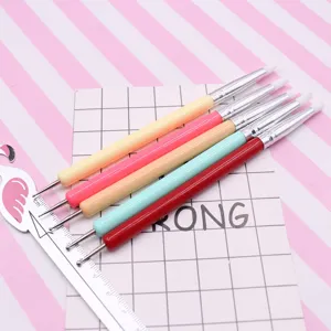 Dual-ended silicone clay sculpting tools set, perfect for DIY polymer clay and nail art crafts.