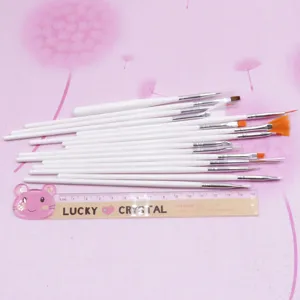 15pcs detailed paint brush set with white handles for ultra-light clay art and fine makeup.