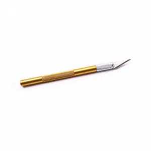 Gold precision craft knife and blade set for clay cutting and model making detail