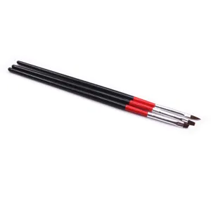 Feines Detail Pinsel Set 3 Stk, schwarz-rote Griffe für Modellmalerei und Nagelkunst.
