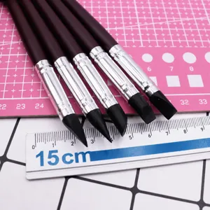 Set de bolígrafos de arcilla de silicona, herramienta alisadora para cerámica y manualidades.
