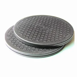 Black plastic rotary turntable for DIY clay sculpture, pottery modeling, and crafts.