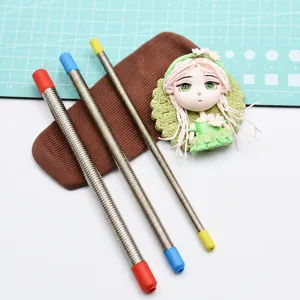 Stainless Steel Texture Rod Resin Clay Polymer Metal Texture Roller Stripe Mold DIY Craft Sculpting Tool