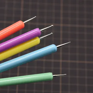Detailed product view showing the 5-piece DIY clay shaping and nail art dotting pen set.