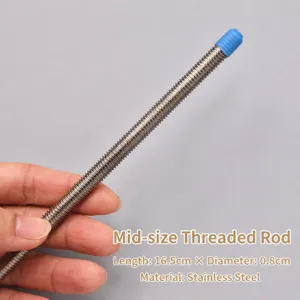 Stainless steel hair texture rod clay tool with protective tip 16.5cm detail view