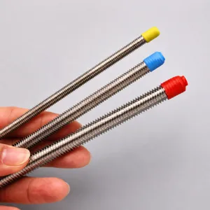 Stainless steel hair texture rods set clay tool with colored caps for detailed view