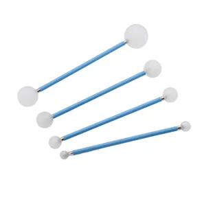 Set van 4 dubbelzijdige kleibal-stylusgereedschappen, blauwe handgrepen voor DIY pottenbakkerij.