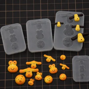 Mini dog and frog silicone mold for DIY miniature clay cookies and cute food crafts.