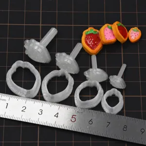 Mini DIY clay strawberry sandwich cookie cutter mold set, perfect for handmade craft projects.