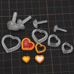 Ensemble d'emporte-pièces cœur pour bricolage, moule imprimé 3D et accessoires de jouets d'argile.