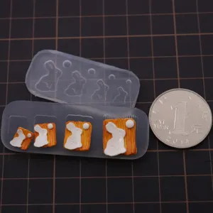 Miniature rabbit biscuit silicone mold 1/12 scale DIY polymer clay craft tool for play
