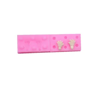 Mini cute hand and palm silicone mold detail, perfect for clay craft and fondant decorating.