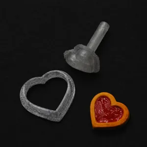 Mini moule à biscuit cœur DIY détails, outil argile polymère, presse plastique transparente.