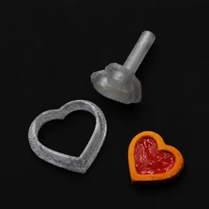 Mini ensemble de moules imprimes en 3D pour biscuits en coeur pour modelage d'argile.