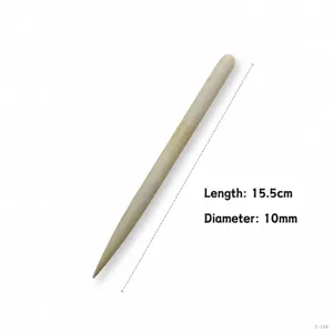 Wooden clay smoothing tool detail, round head shaping stick, length 15.5cm, diameter 10mm.
