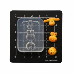 DIY miniature dog frog biscuit food play silicone mold for cute ultra-light clay craft works.
