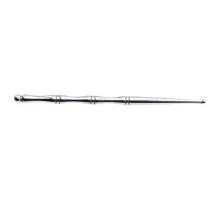 Stainless steel clay sculpting ball stylus tool detail showing dual ends and texture.