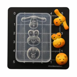DIY mini cartoon animal silicone mold for miniature food and clay crafting detail view.