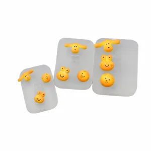 Mini silicone mold set for DIY miniature cookies, cute animal clay mold for crafting detailed treats.