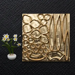 Miniature daffodil fine carved brass cutting mold for resin clay diy craft 4x4cm detail view