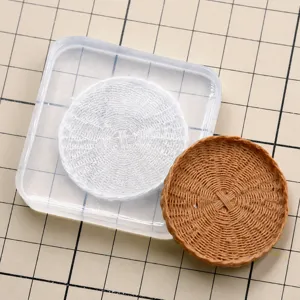 Miniatur Weidenplatte Silikonform DIY Puppenhaus Handwerk Harz Ton Töpferei Werkzeug Transparentes Lebensmittel Spiel Mold Handgemacht
