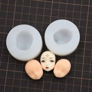 Silikon Gesichtsform Für Ultraleichtes Ton Harz Mini Proportionale Weibliche Gesicht Puppe Figur DIY Handwerkszeug