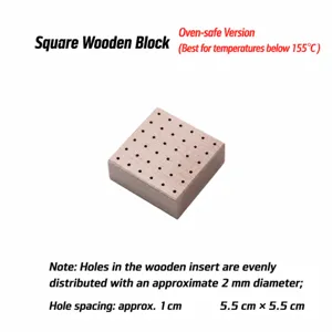 Mini wooden square base skeleton with holes for polymer clay craft and oven baking use.