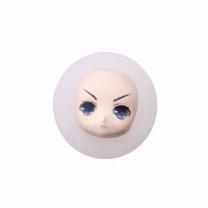 Silikon Q-Version Anime Puppen Gesichtsform Detailansicht, ideal fuer DIY Ton Handwerk.