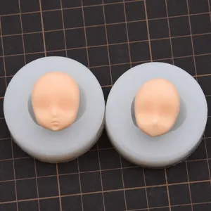 Silikonform für Ton Puppengesicht Miniatur süße Anime Handwerk Werkzeug Detailansicht.