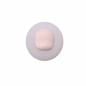Detailansicht der Silikon-Gesichtsform, glattes rundes Design für DIY-Tonpuppen, ca. 3 cm groß.