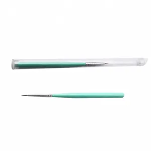 Fine detail paint brush set with protective clear storage tube for miniature art painting.