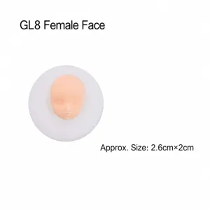 Miniatur Ton Puppen Gesichtsform Rohling Kopf Basis, süße Proportion Frauen Gesicht Basteln.